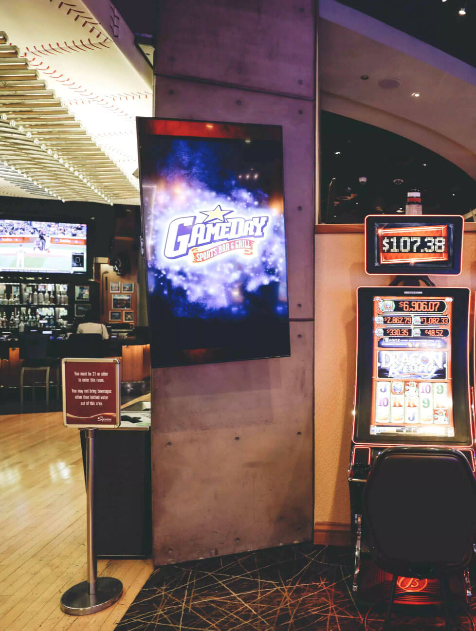 casino lobby signage